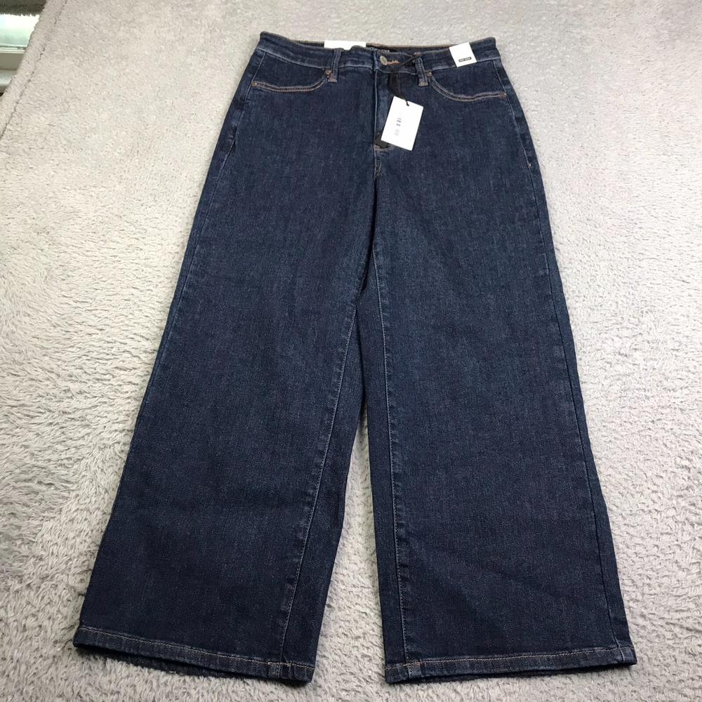 Judy Blue Jeans Womens 9/29 Dark Wash High Waist Wide Crop Stretch Denim NEW NWT